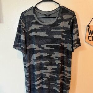 EUC Lucky Brand black/grey camo shirt dress sz large